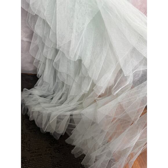 For Love and Lemons Dress Bustier Gown Tiered Tulle Prom Strapless Mint M NWT - Picture 8 of 12